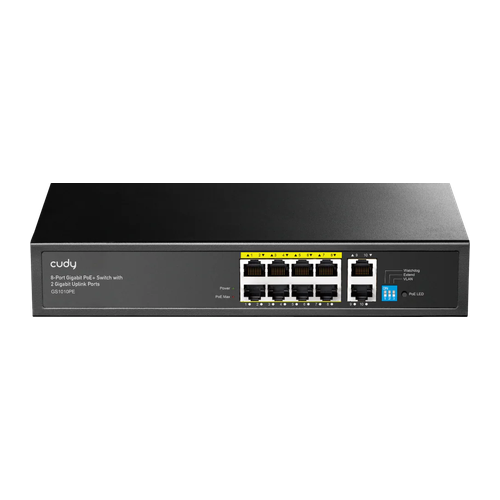 8-Port Gigabit PoE+ Switch with 2 Gigabit Uplink Port