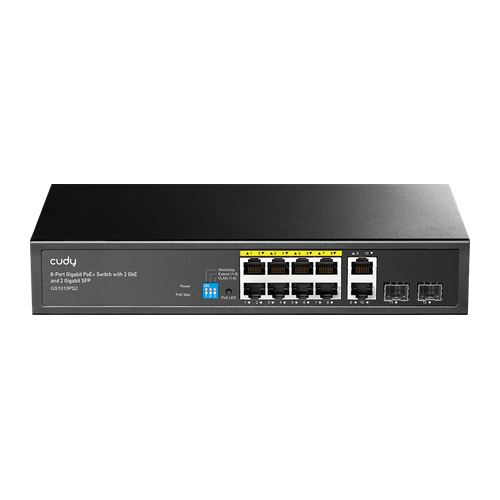 8-Port Gigabit PoE+ Switch with 2 GbE and 2 Gigabit SFP