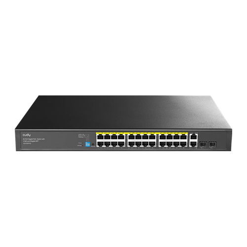 24-Port Gigabit PoE+ Switch with 2 GbE and 2 Gigabit SFP