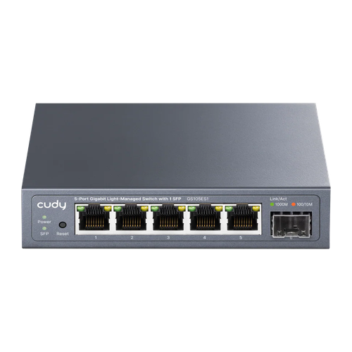 5-Port Gigabit Easy-Managed Switch with 1 SFP