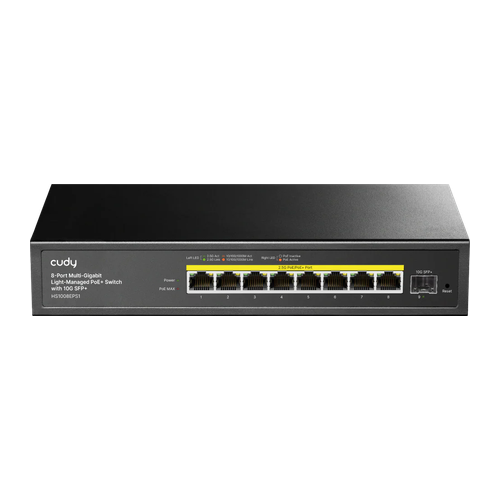 8-Port Multi-Gigabit Easy-Managed PoE+ Switch with 10G SFP+
